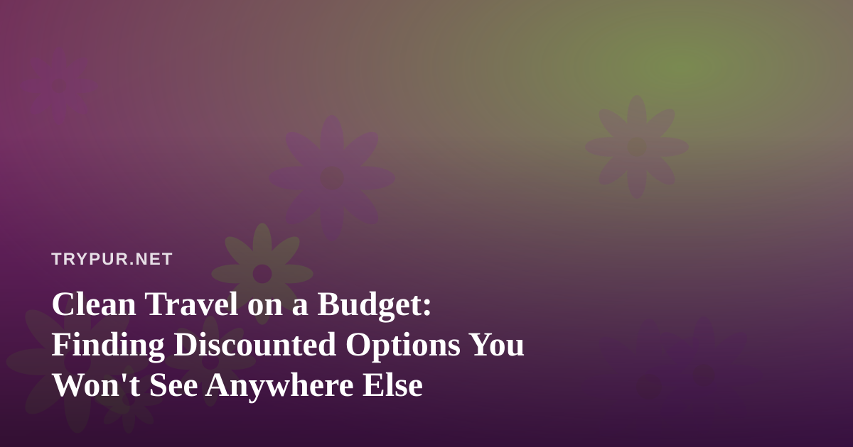 Clean Travel on a Budget: Finding Discounted Options You Won’t See Anywhere Else