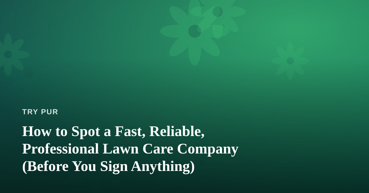 How to Spot a Fast, Reliable, Professional Lawn Care Company (Before You Sign Anything)