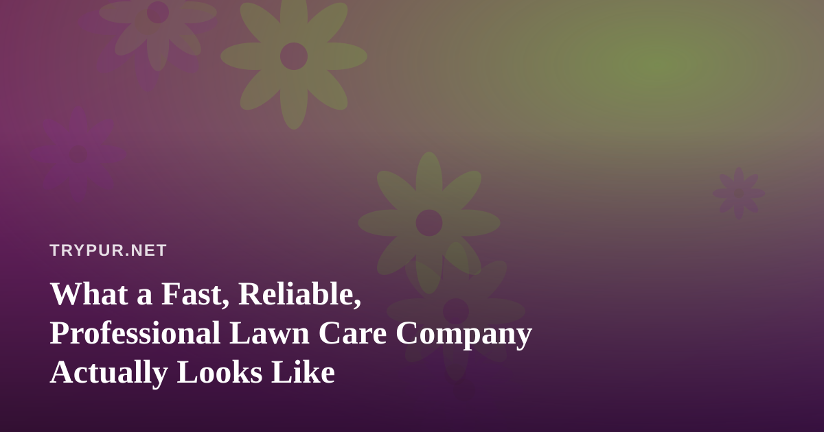 What a Fast, Reliable, Professional Lawn Care Company Actually Looks Like